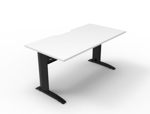 Deluxe Rapid Span Single Sided Workstation - 1200 wide with black supports and white top