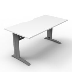 Deluxe Rapid Span Single Sided Workstation - 1200 wide with silver supports and white top