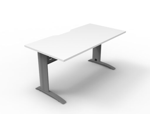 Deluxe Rapid Span Single Sided Workstation - 1200 wide with silver supports and white top