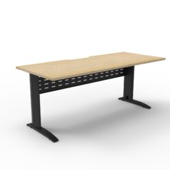 Deluxe Rapid Span Single Sided Workstation - 1500 - black from and natural oak