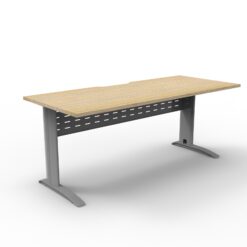 Deluxe Rapid Span Single Sided Workstation - 1500 - Silver frame and oak top