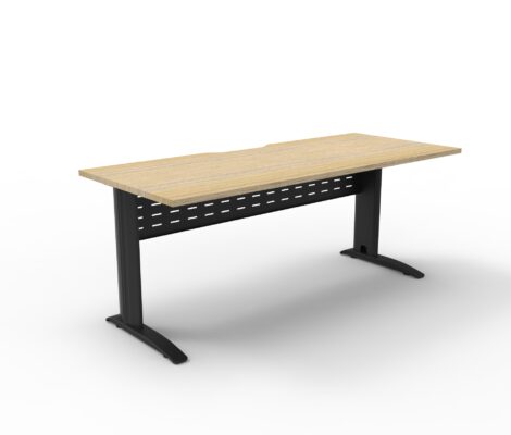 Deluxe Rapid Span Single Sided Workstation - 1800 - black frame and oak top