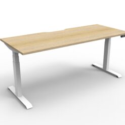 Boost+ Single Workstation 1200 width - Natural oak top and white frame