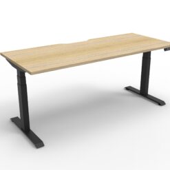 Boost+ Single Workstation 1200 width - Natural oak top and black frame