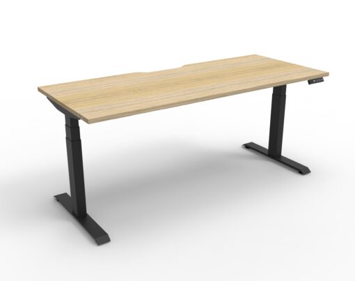 Boost+ Single Workstation 1200 width - Natural oak top and black frame