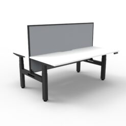 Boost+ Back to Back workstation with privacy screen - 1200 width - White top and white frame