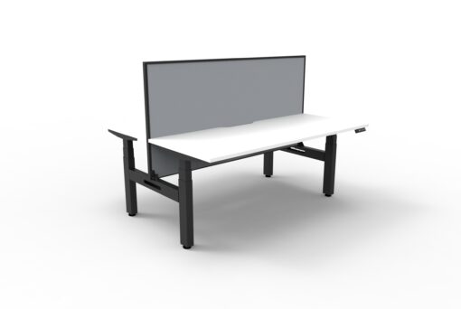 Boost+ Back to Back workstation with privacy screen - 1200 width - White top and white frame