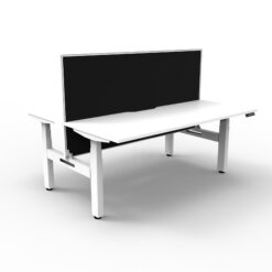 Boost+ Back to Back workstation with privacy screen - 1200 width - White top and white frame