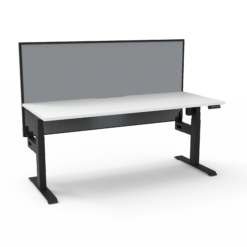 Boost Light Workstation with privacy screen 1500 width - White top and black frame