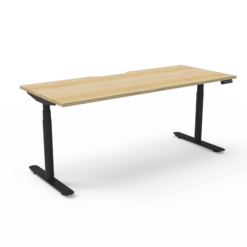 Halo+ Single Workstation - 1275W Black frame and natural oak top