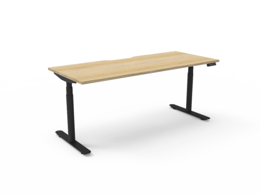 Halo+ Single Workstation - 1575W Natural oak top and black frame