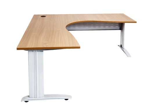 Rapid Span Corner Workstations - 1500 x 1500 width - White frame oak top