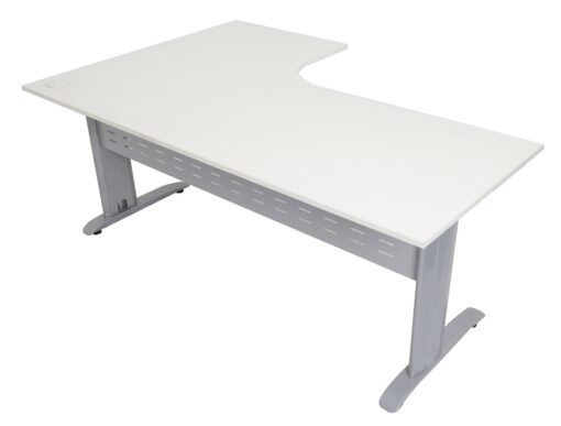 Rapid Span Corner Workstations - 1800 x 1200 width - silver frame and white top