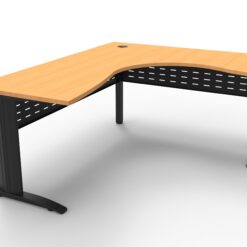 Rapid Span Corner Workstations - 1800 x 1500 width -black frame and oak top