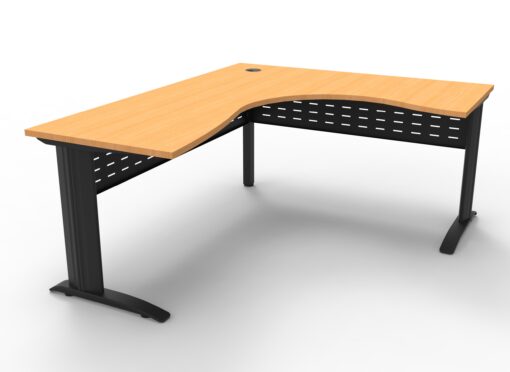 Rapid Span Corner Workstations - 1800 x 1500 width -black frame and oak top