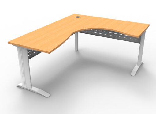 Rapid Span Corner Workstations - 1800 x 1500 width - white frame and oak top