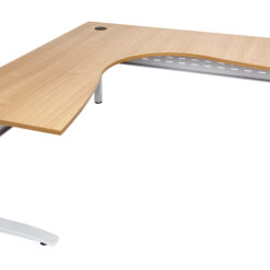 Rapid Span Corner Workstations - 1800 x 1800 width - white frame and oak top