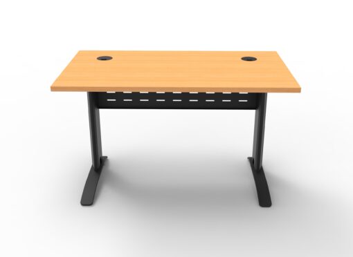 Rapid Span Single Sided Workstations - 1200mm width - Black Frame and oak top