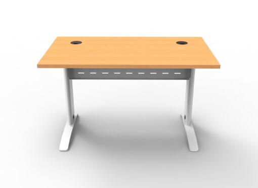 Rapid Span Single Sided Workstations - 1200mm width - white frame and oak top