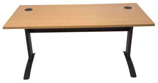 Rapid Span Single Sided Workstations - 1500 width - black frame and oak top