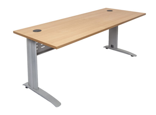 Rapid Span Single Sided Workstations - 1800 width - Silver frame and oak top