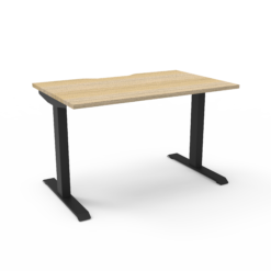 Boost Static single Workstation - 1200 width - Natural oak top and black frame