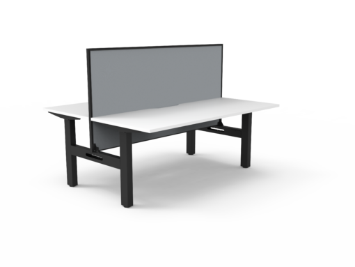 Boost Static Back to Back Workstation with privacy screen - 1200 width - White top and black frame