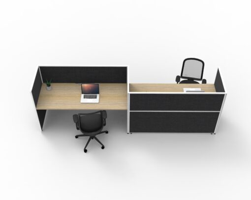 Shush30+ Screen Hung Side to Side 'S' Configuration - Natural oak tops and black fabric 1200H