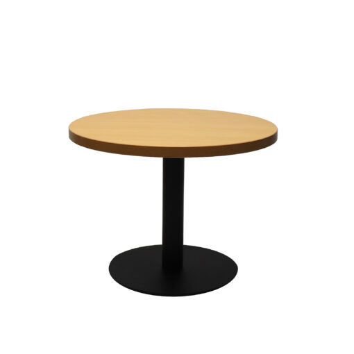 Circular Base Coffee Table - Beech top and black frame