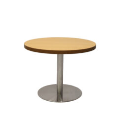 Circular Base Coffee Table - Beech top and stainless steel frame