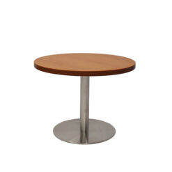 Circular Base Coffee Table - Cherry top and stainless steel frame