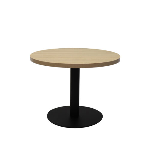 Circular Base Coffee Table - Natural oak top and black frame