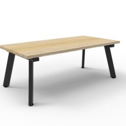 Eternity Rectangular Coffee Table - Natural Oak top with black frame