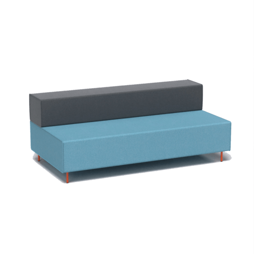 Flexi Modular Lounge - Triple Seat - Light blue seat and charcoal ash back