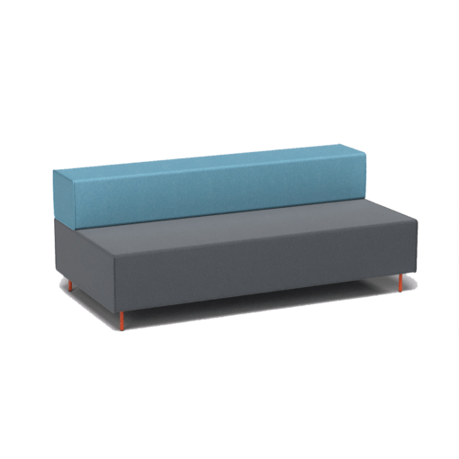 Flexi Modular Lounge - Triple Seat - Charcoal ash seat and light blue back