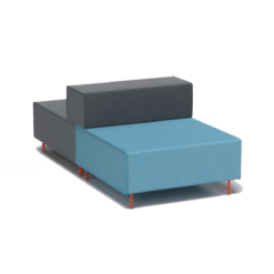 Flexi Modular Lounge single back to back - Light blue front seat and charcoal back seat and backrest