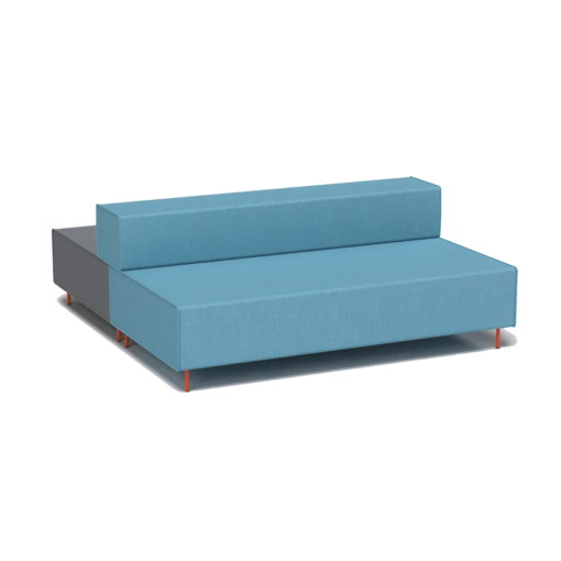 Flexi Modular Lounge triple back to back - Blue seat and backrest and charcoal seat