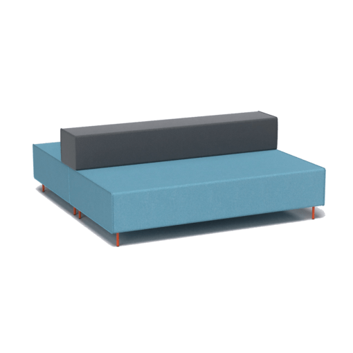 Flexi Modular Lounge triple back to back - blue seats and charcoal backrest