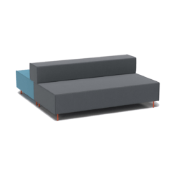 Flexi Modular Lounge triple back to back - charcoal seat and backrest and blue seat