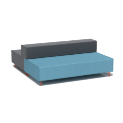 Flexi Modular Lounge triple back to back - Blue seat and charcoal seat and backrest