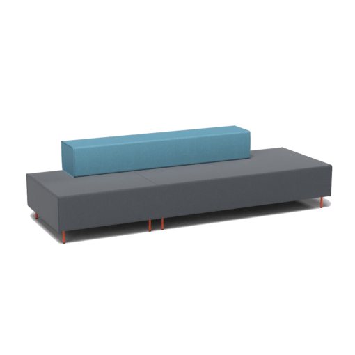 Flexi Modular Lounge Stretch - seats charcoal and backrest blue