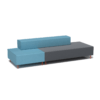 Flexi Modular Lounge Stretch - triple seat charcoal and single seat and backrest blue