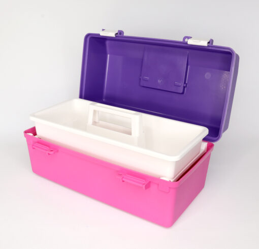 Medium Craft and Hobby Box With Tray - 1H-125 - Pink/Purple