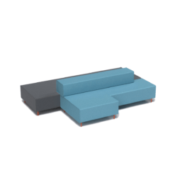 Flexi Modular Lounge Island - triple seat and single seat B both CA, and single seat A, return and backrest all LB