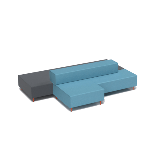 Flexi Modular Lounge Island - triple seat and single seat B both CA, and single seat A, return and backrest all LB