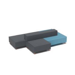 Flexi Modular Lounge Island - CA triple seat, single seat A and backrest and LB single seat B and return