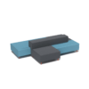 Flexi Modular Lounge Island - both singles seats and backrest CA with triple seat and return LB
