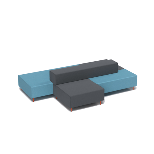 Flexi Modular Lounge Island - both singles seats and backrest CA with triple seat and return LB