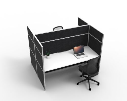 Shush30+ Screen Hung 2 Person Back to Back - White top and black fabric 1500H