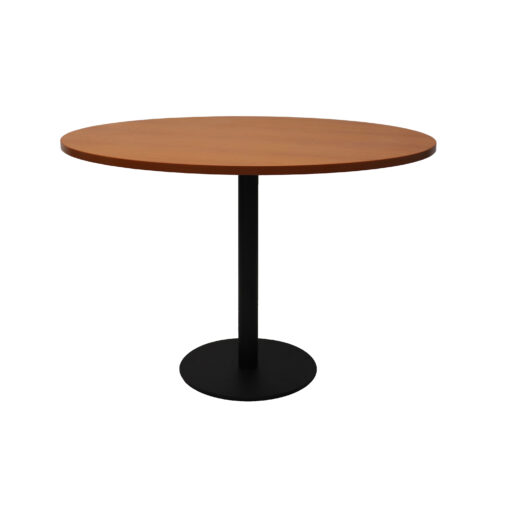 Round Flat Disc Base Table - 1200mm - Cherry top and black frame